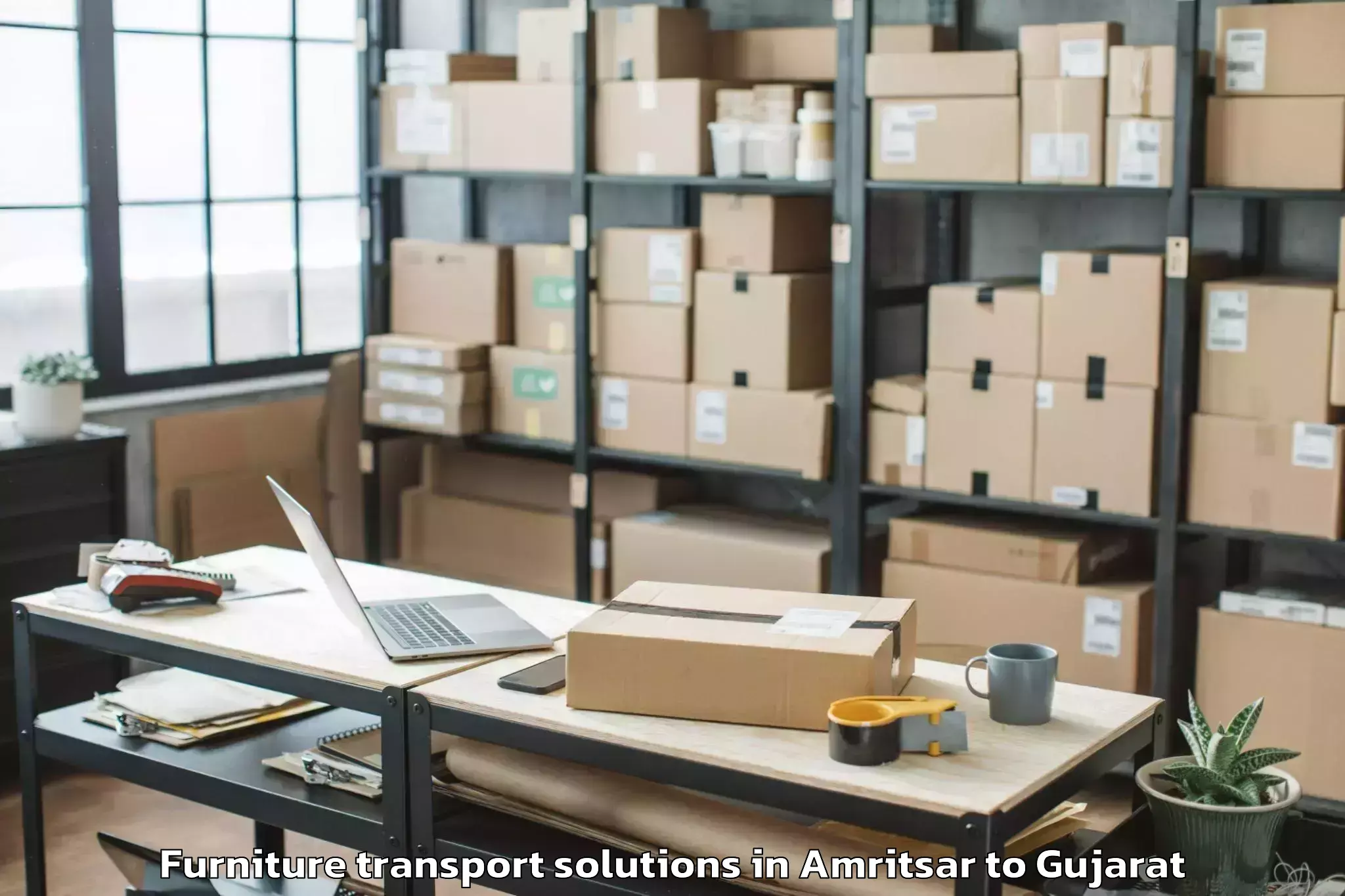 Trusted Amritsar to Lakhatar Furniture Transport Solutions